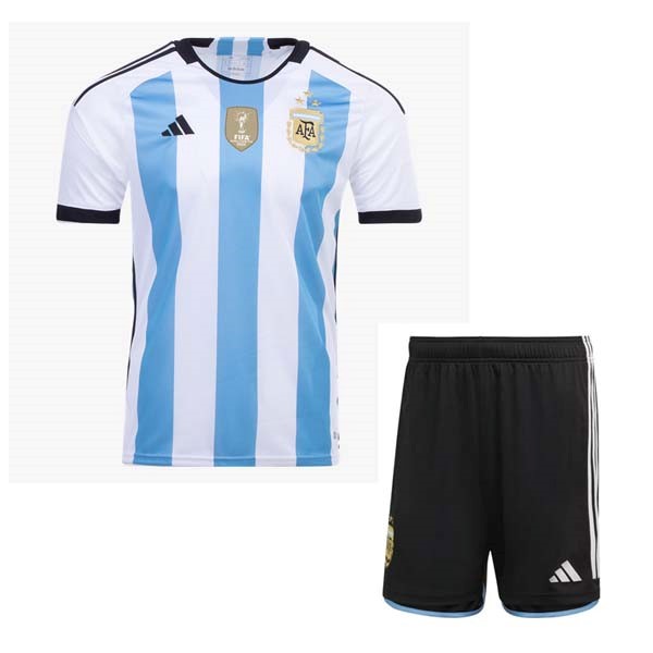 3 Estrellas Camiseta Argentina Replica Segunda Ropa Niño MESSI 2022/23